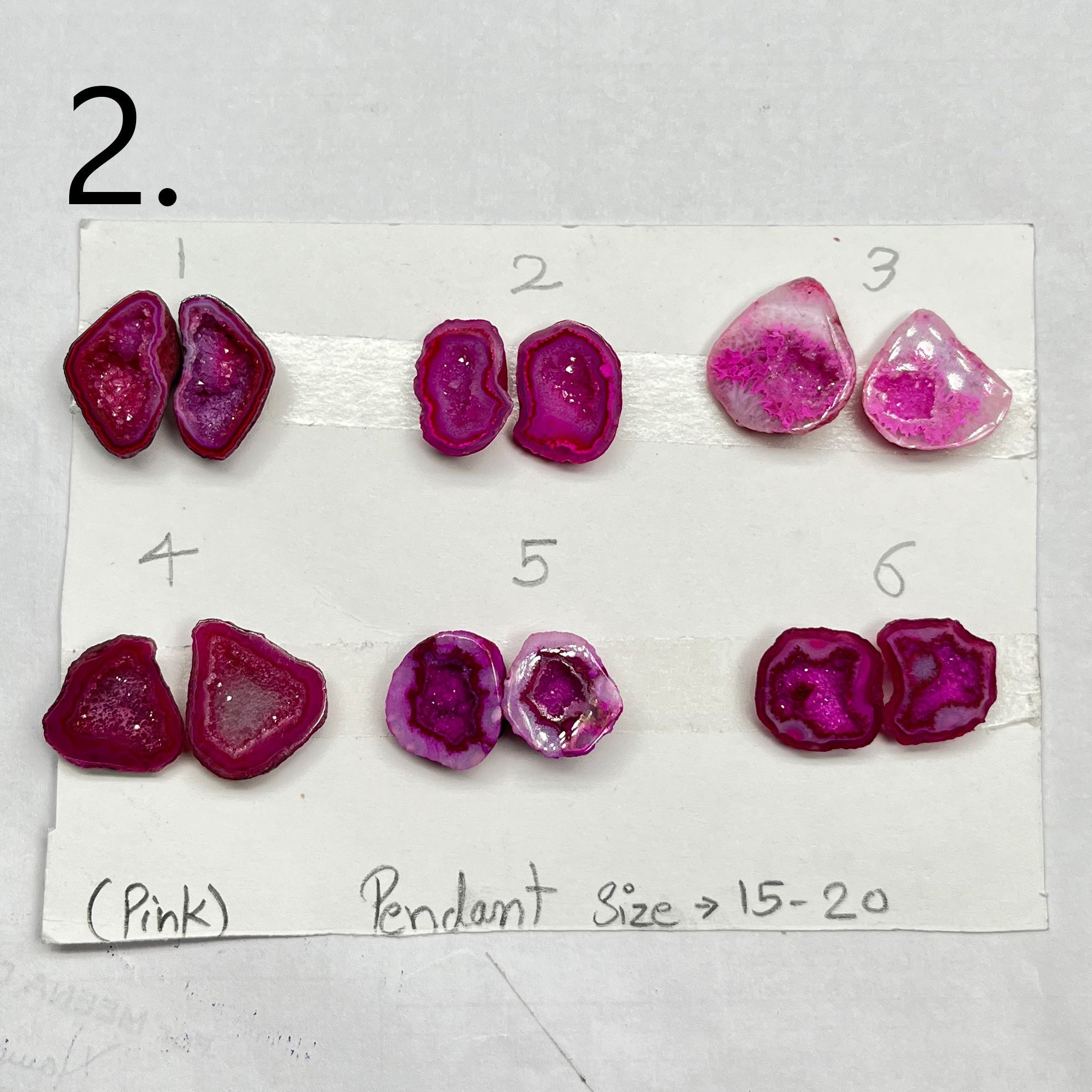 Geode Pairs by Selection 15 - 20 MM Pink My Store