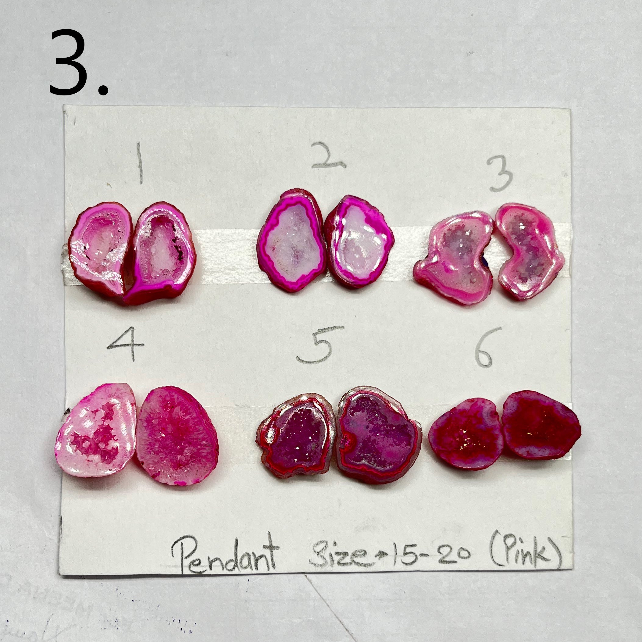 Geode Pairs by Selection 15 - 20 MM Pink My Store