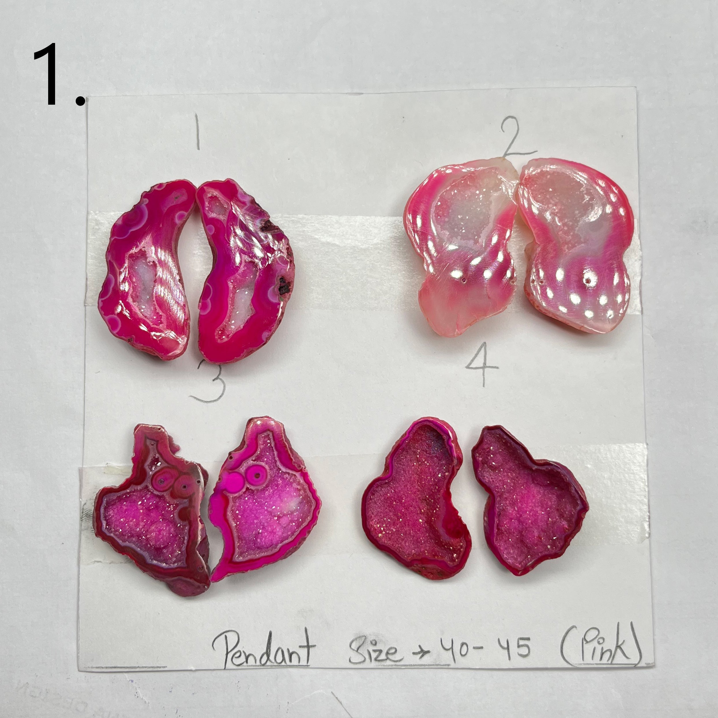 Geode Pairs by Selection 40- 50 MM Pink My Store