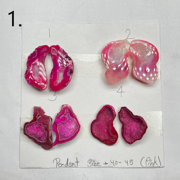 Geode Pairs by Selection 40- 50 MM Pink My Store