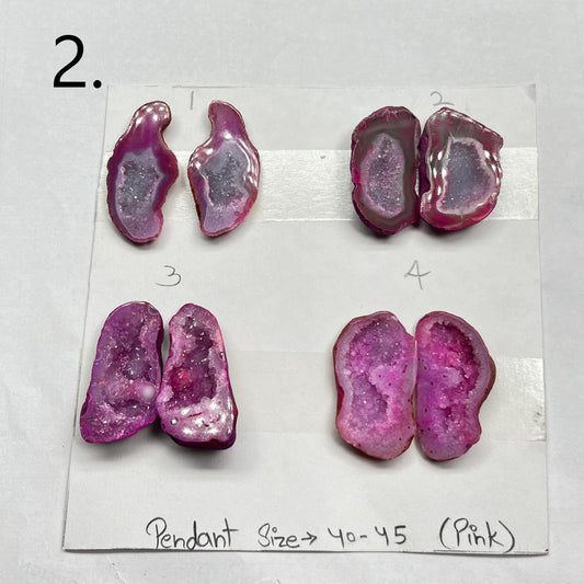 Geode Pairs by Selection 40- 50 MM Pink My Store