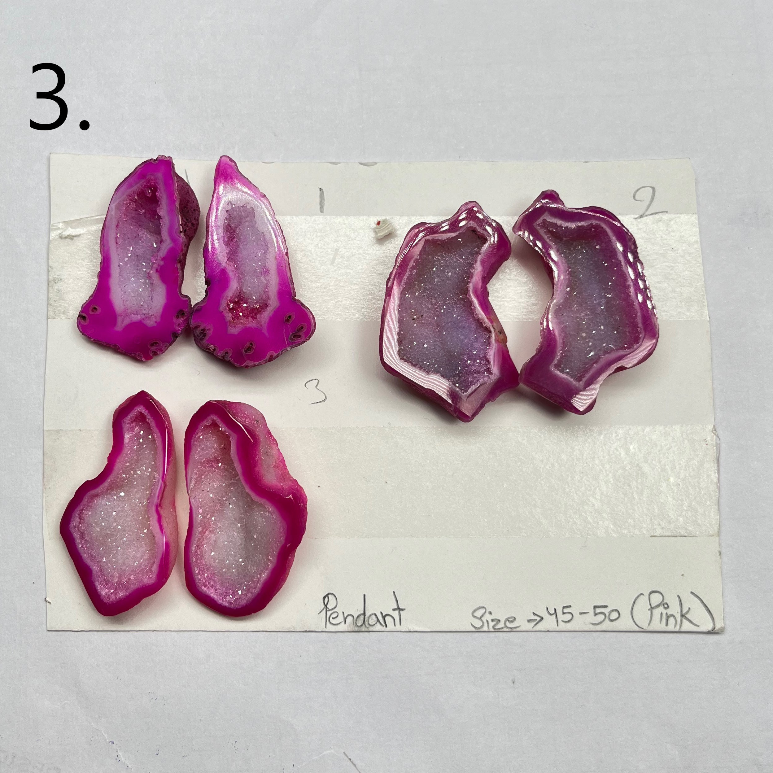 Geode Pairs by Selection 40- 50 MM Pink My Store