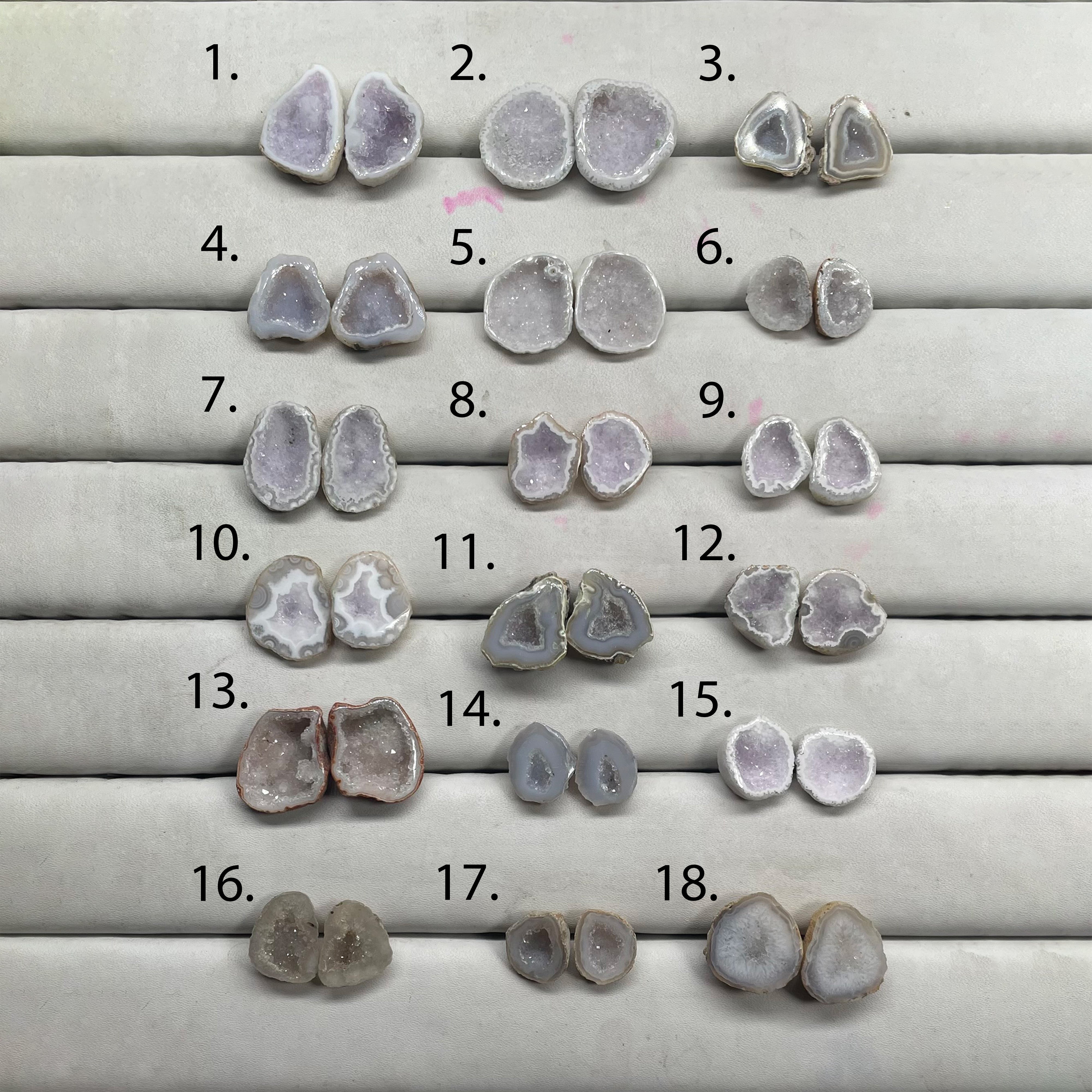 Geode pair by Selection 15 - 25 MM Grey My Store
