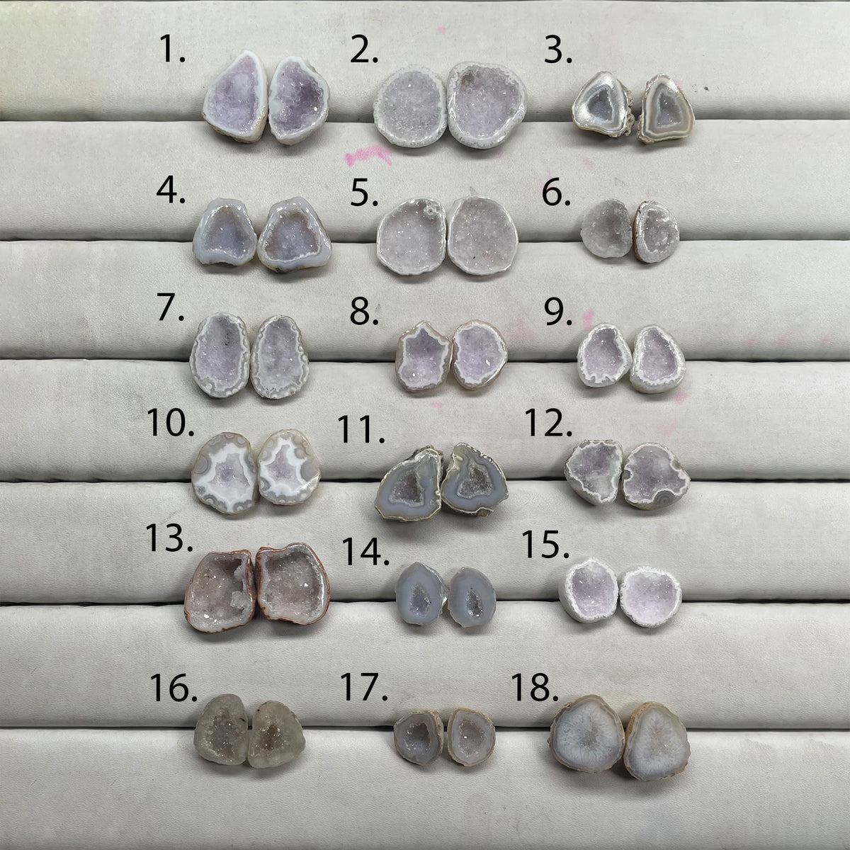 Geode pair by Selection 15 - 25 MM Grey My Store