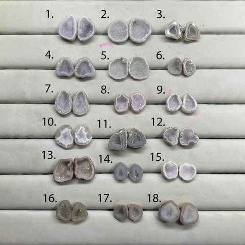 Geode pair by Selection 15 - 25 MM Grey My Store