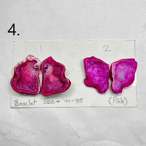 Geode Pairs by Selection 40- 50 MM Pink My Store