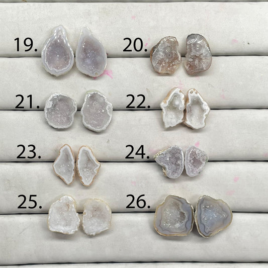 Geode pair by Selection 15 - 25 MM Grey My Store