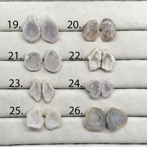 Geode pair by Selection 15 - 25 MM Grey My Store