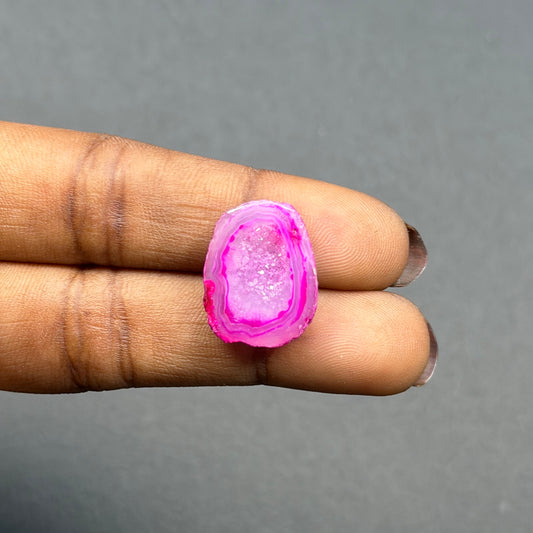 Pink Agate Druzy Geode Slices – Perfect for Ring Making