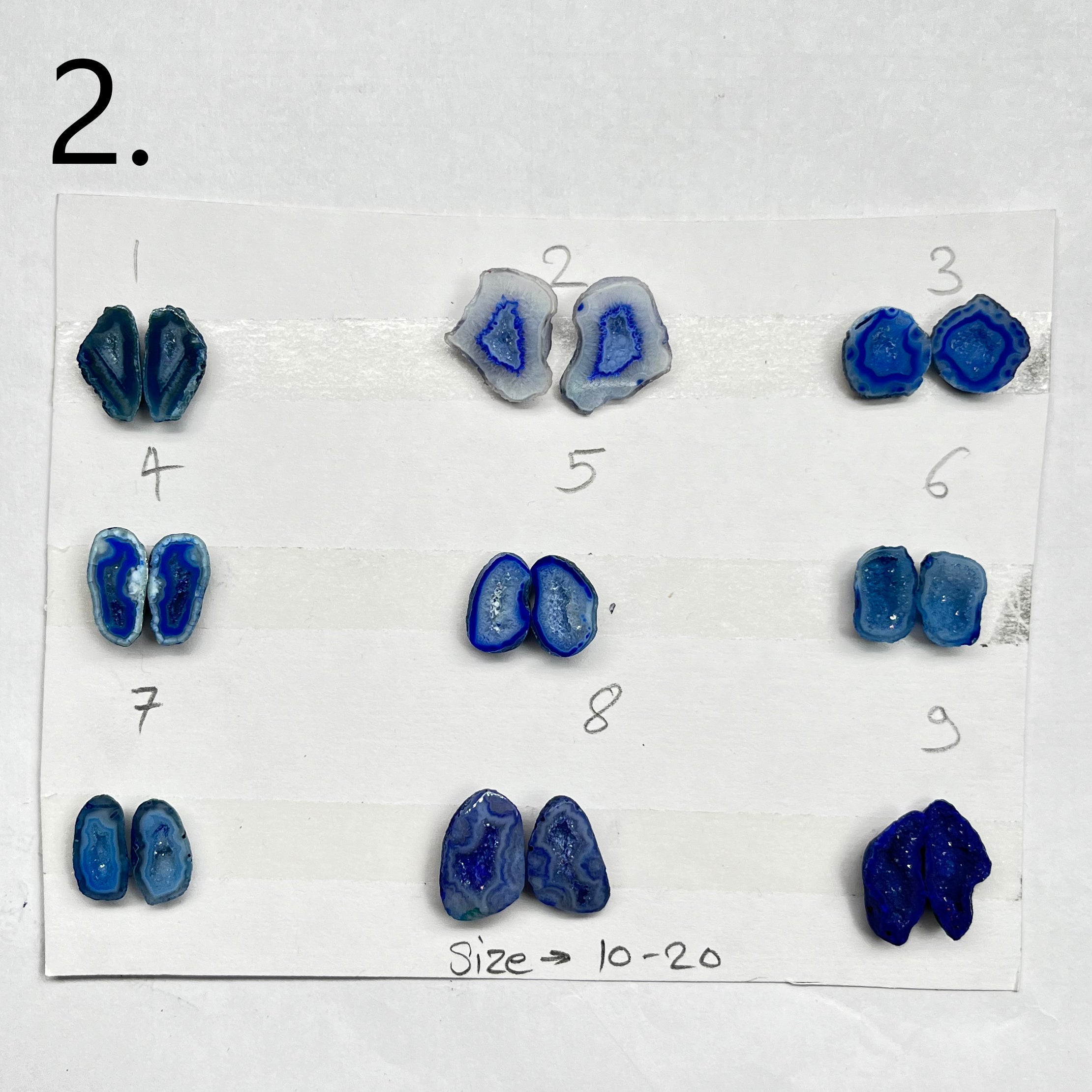 Geode Pairs by Selection 10-20mm Blue My Store