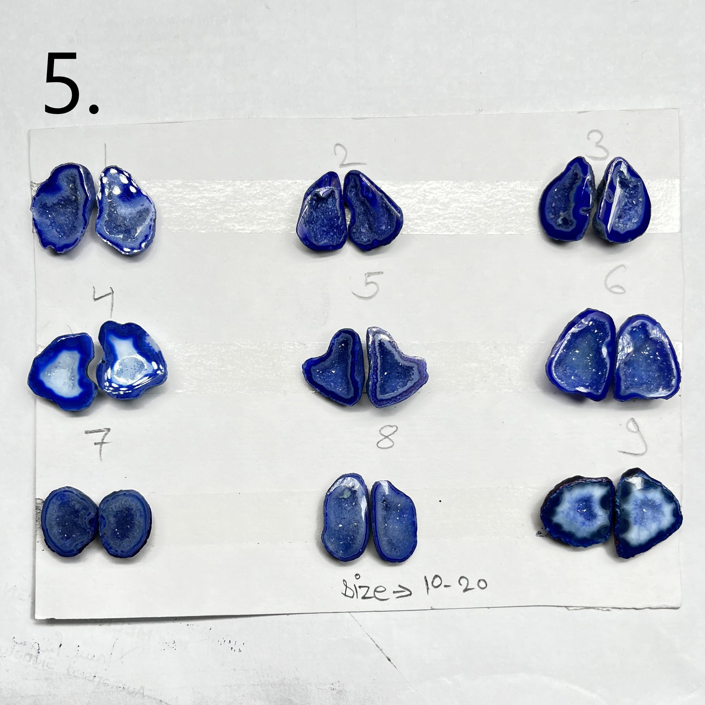 Geode Pairs by Selection 10-20mm Blue My Store