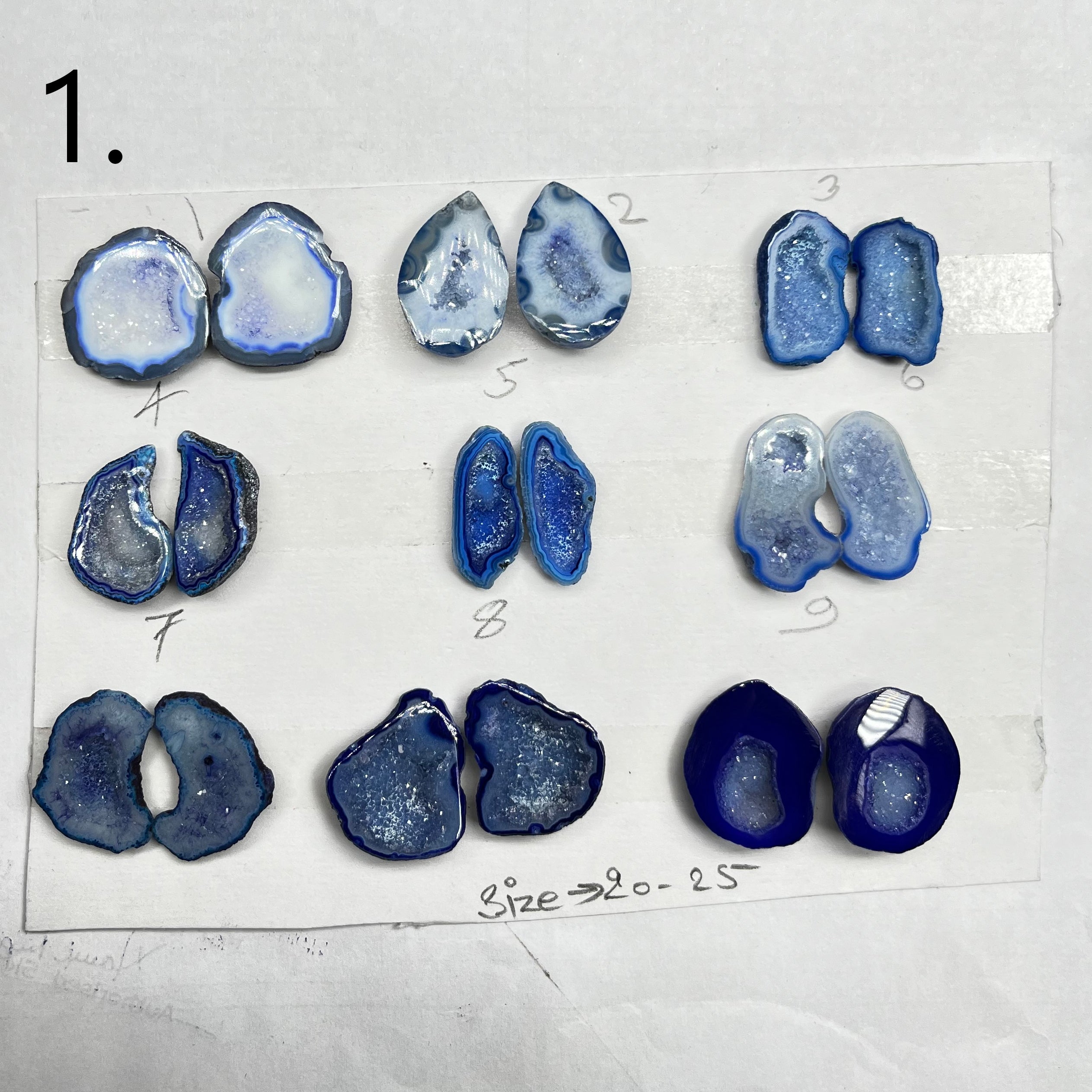 Geode Pairs by Selection 20 - 25 MM Blue My Store