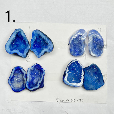 Geode Pairs by Selection 30 - 40 mm Blue My Store