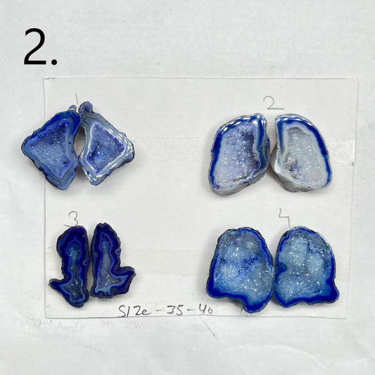Geode Pairs by Selection 30 - 40 mm Blue My Store