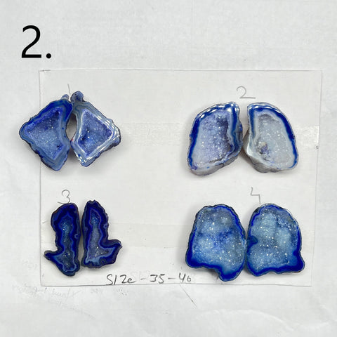 Geode Pairs by Selection 30 - 40 mm Blue My Store