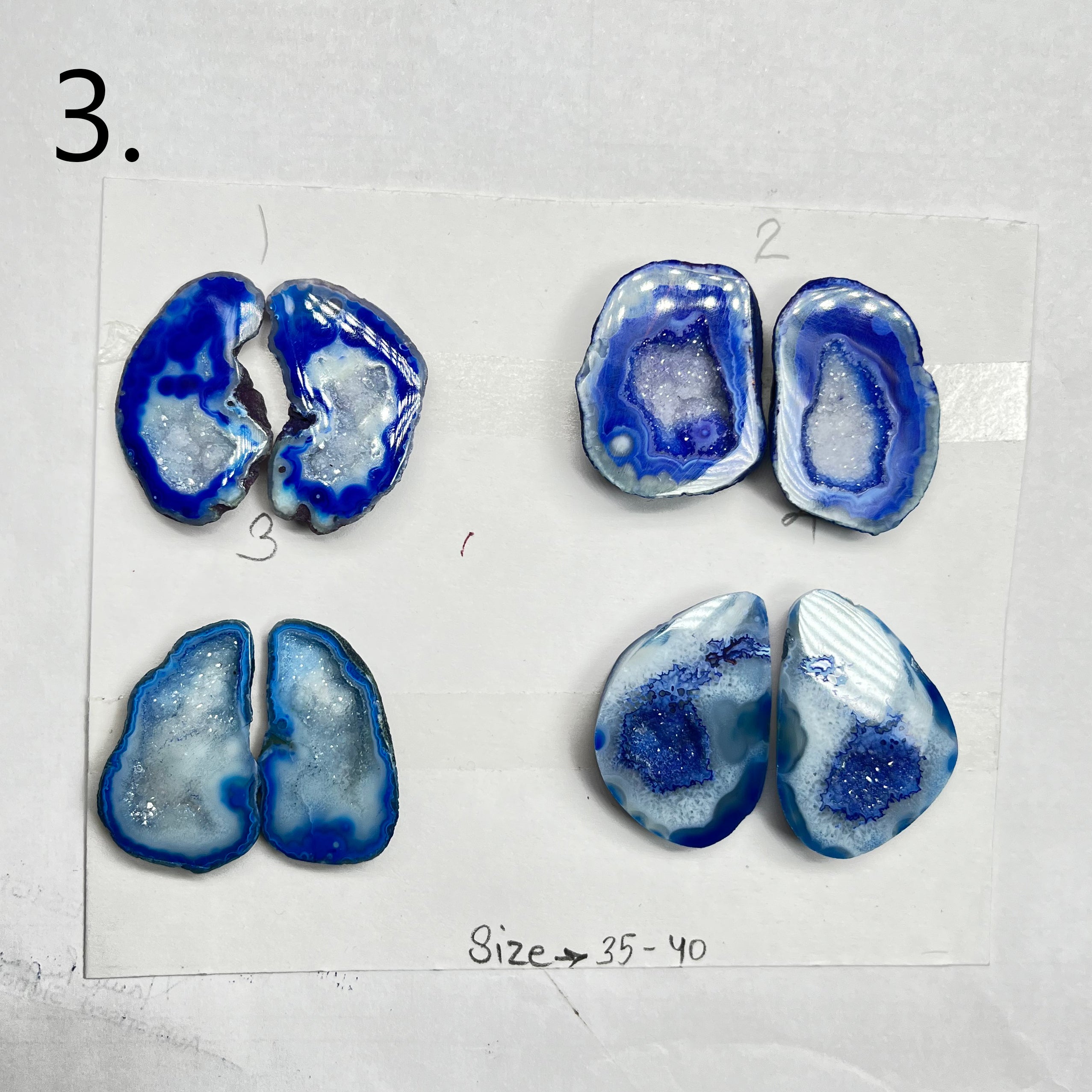 Geode Pairs by Selection 30 - 40 mm Blue My Store
