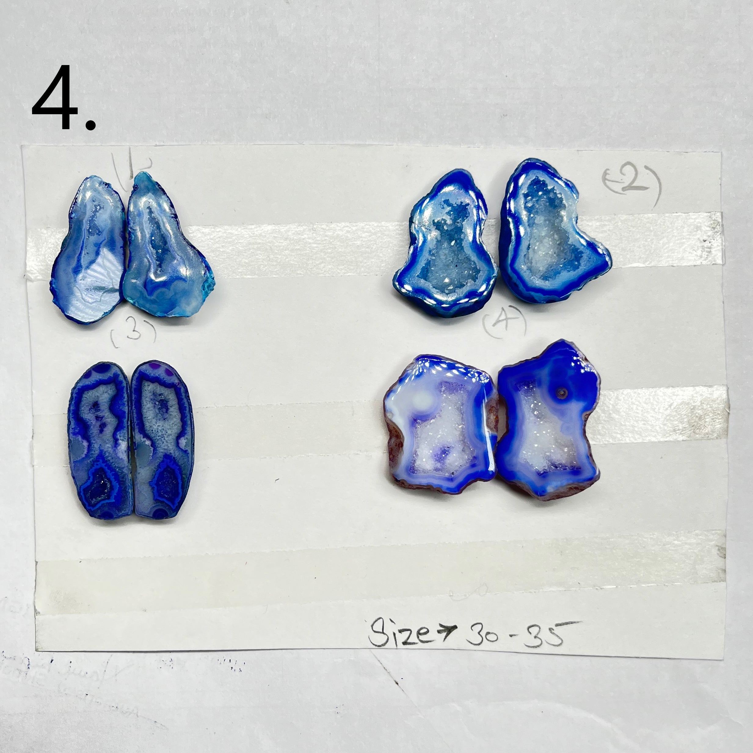Geode Pairs by Selection 30 - 40 mm Blue My Store