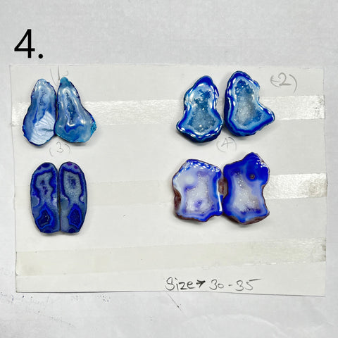 Geode Pairs by Selection 30 - 40 mm Blue My Store