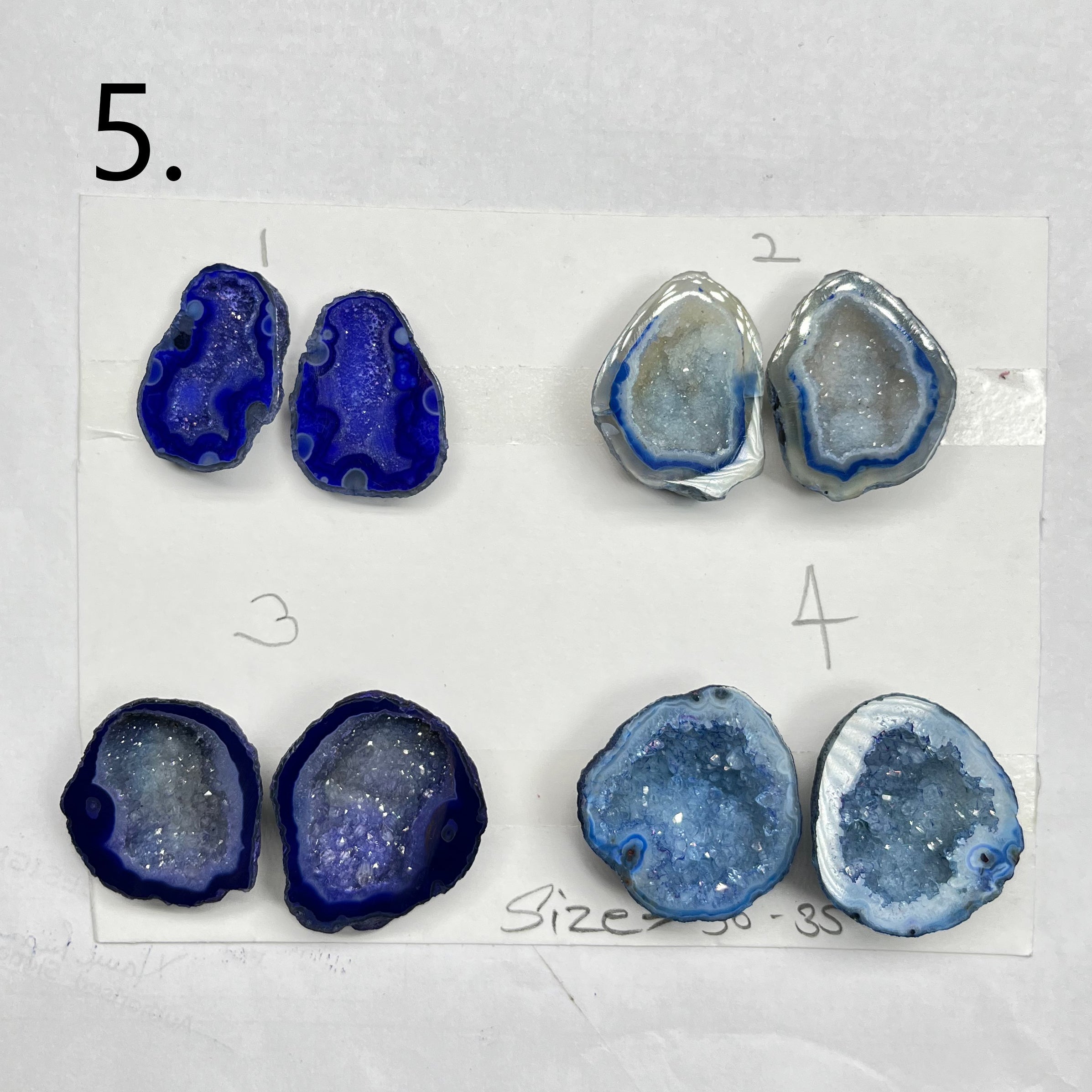 Geode Pairs by Selection 30 - 40 mm Blue My Store