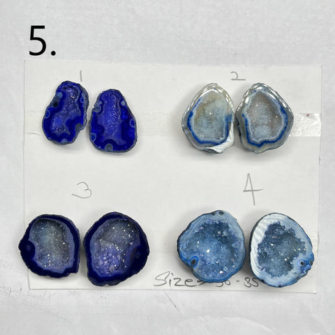 Geode Pairs by Selection 30 - 40 mm Blue My Store