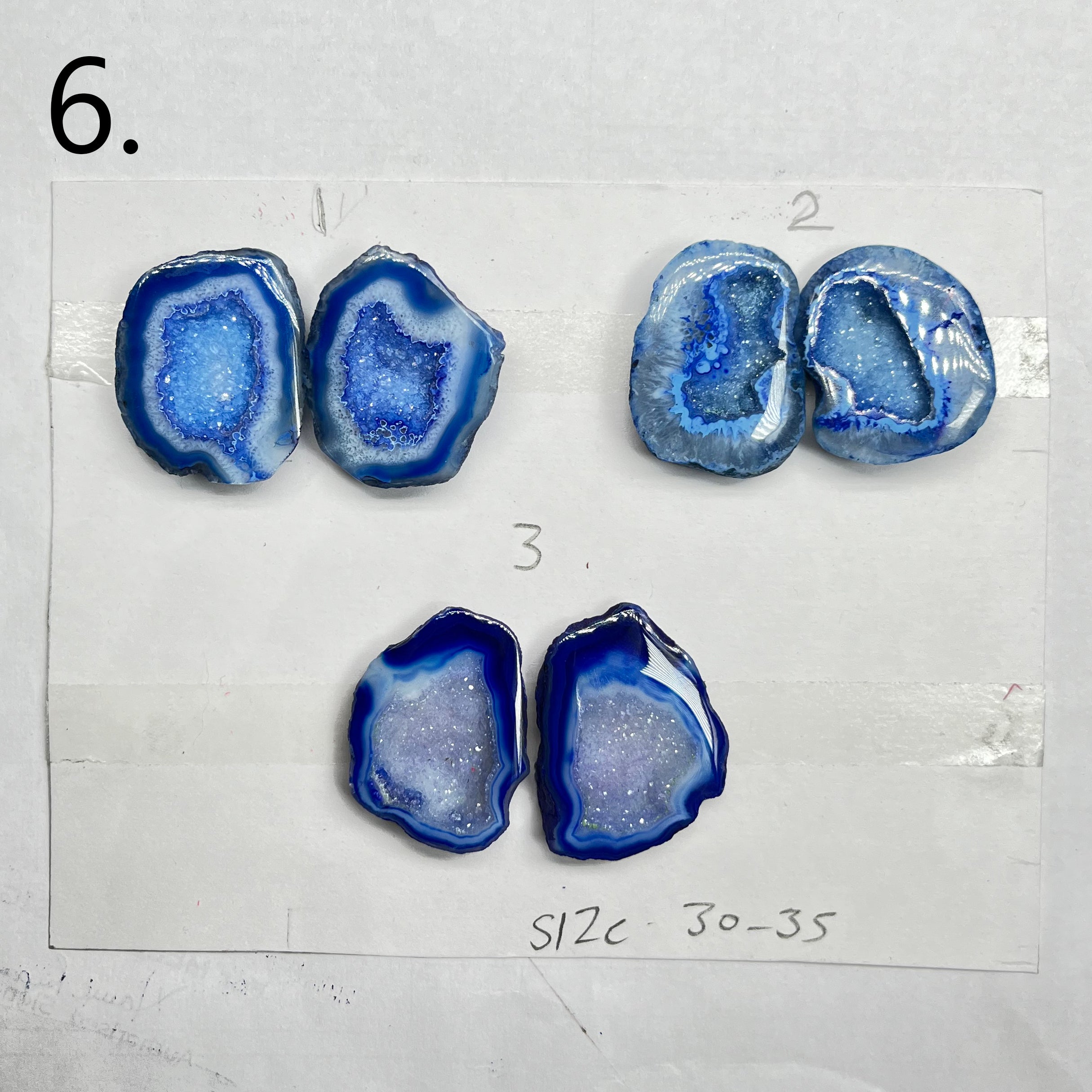 Geode Pairs by Selection 30 - 40 mm Blue My Store