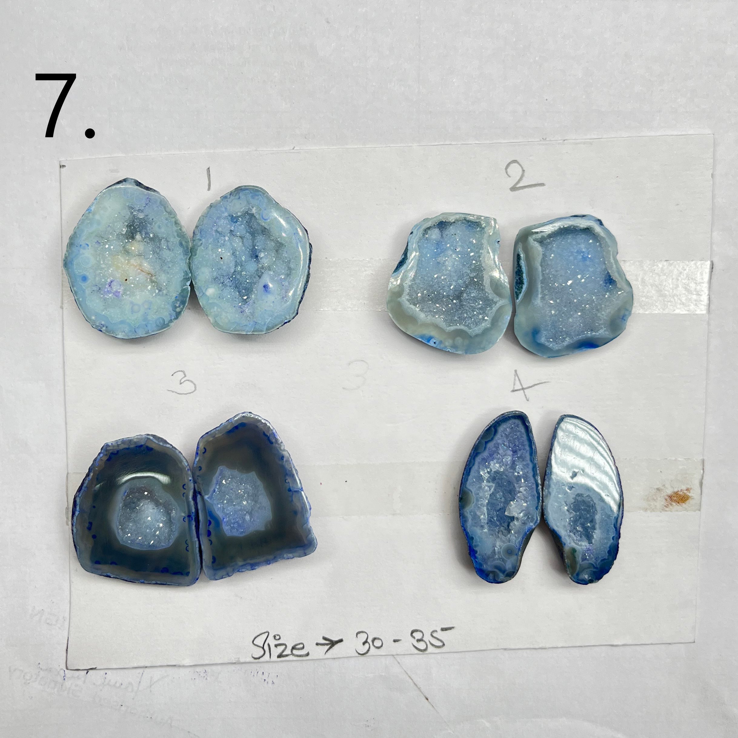 Geode Pairs by Selection 30 - 40 mm Blue My Store