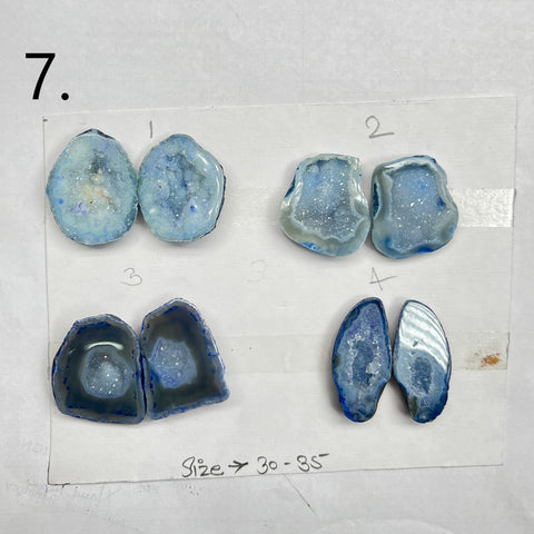 Geode Pairs by Selection 30 - 40 mm Blue My Store