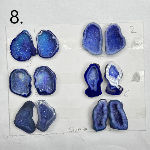 Geode Pairs by Selection 30 - 40 mm Blue My Store