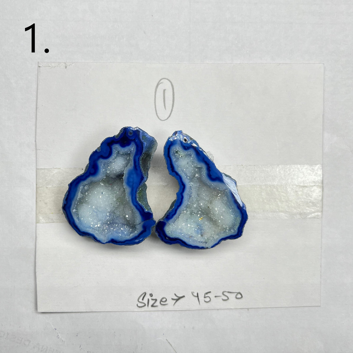 Geode ( Pairs ) Pendant stone by Selection 40 - 50 mm Blue My Store