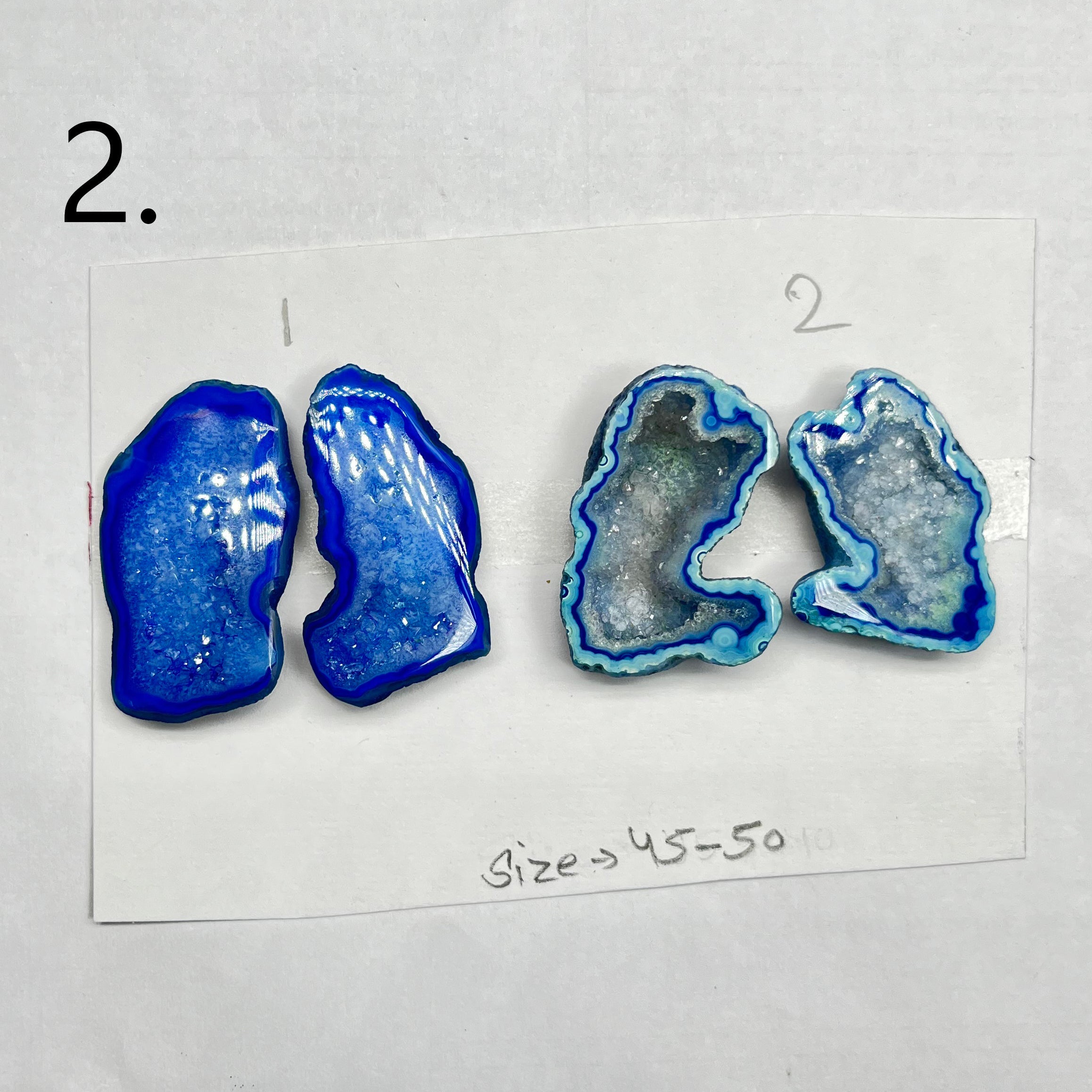Geode ( Pairs ) Pendant stone by Selection 40 - 50 mm Blue My Store