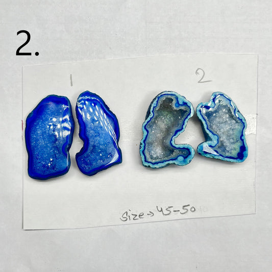 Geode ( Pairs ) Pendant stone by Selection 40 - 50 mm Blue My Store