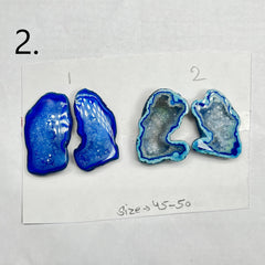 Geode ( Pairs ) Pendant stone by Selection 40 - 50 mm Blue My Store