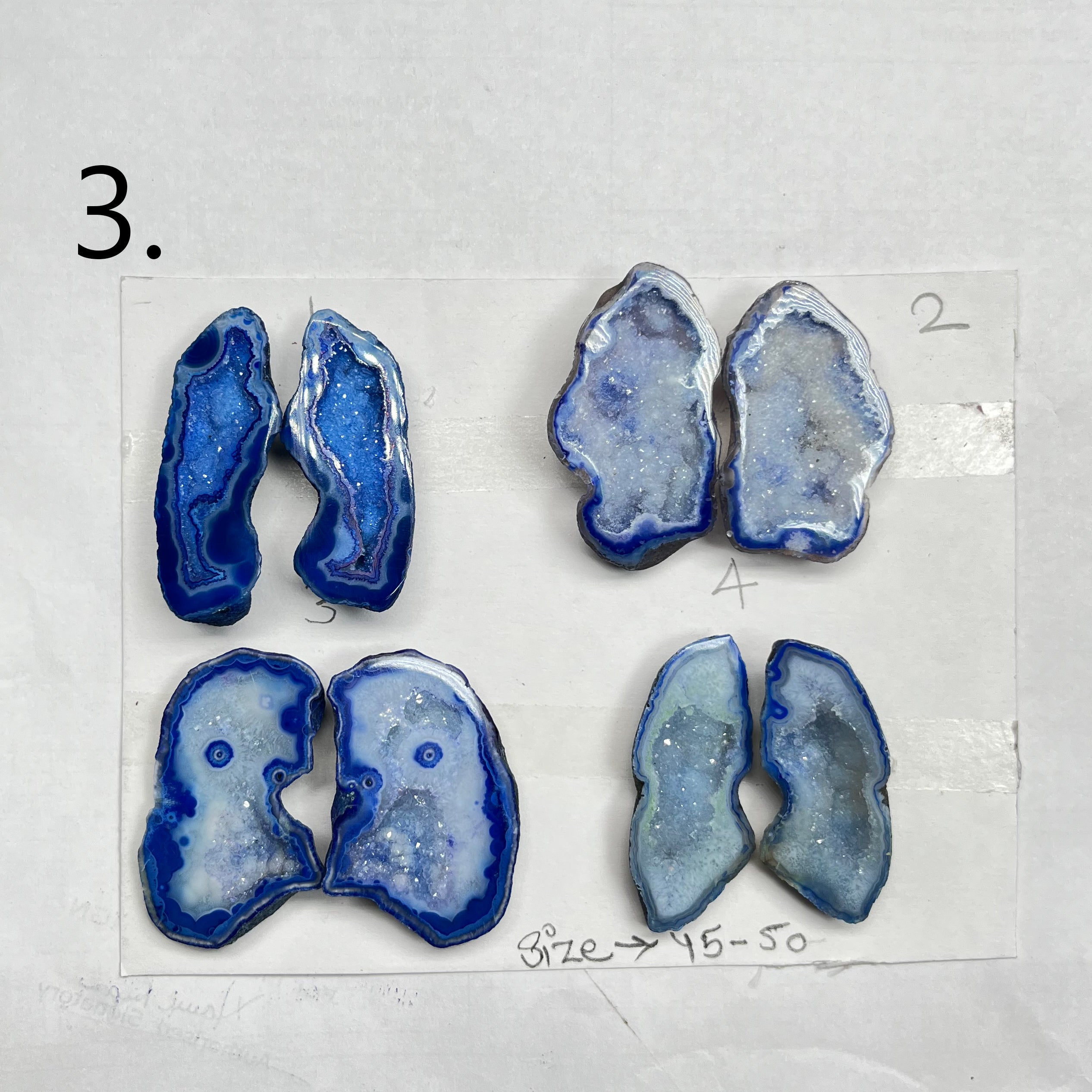 Geode ( Pairs ) Pendant stone by Selection 40 - 50 mm Blue My Store