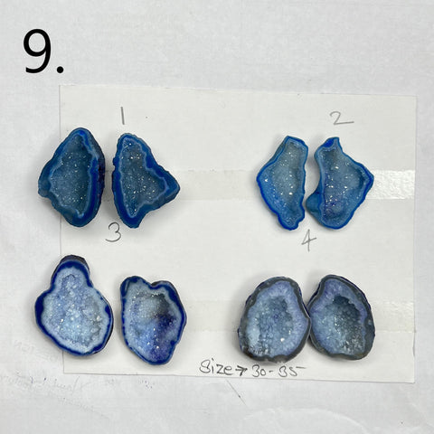 Geode Pairs by Selection 30 - 40 mm Blue My Store