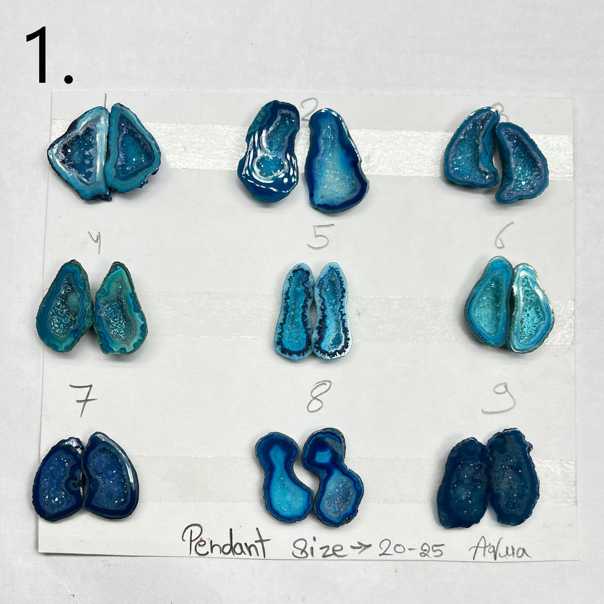 Geode Pairs ( Pendant ) by Selection 20 - 25 MM Aqua My Store
