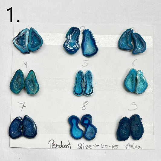 Geode Pairs ( Pendant ) by Selection 20 - 25 MM Aqua My Store