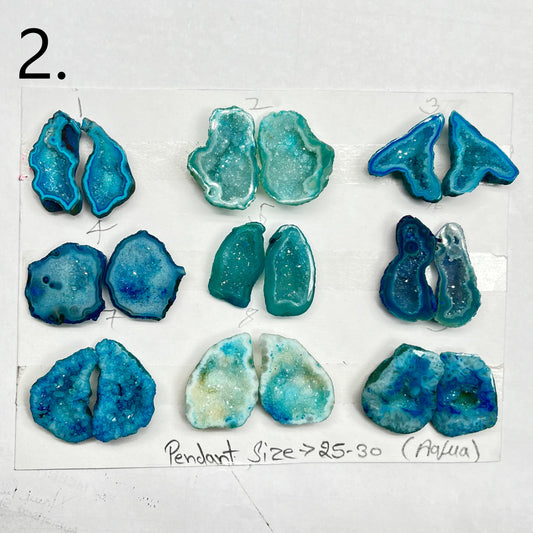 Geode Pairs ( Pendant ) by Selection 20 - 25 MM Aqua My Store