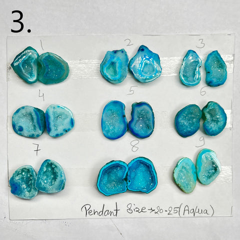 Geode Pairs ( Pendant ) by Selection 20 - 25 MM Aqua My Store