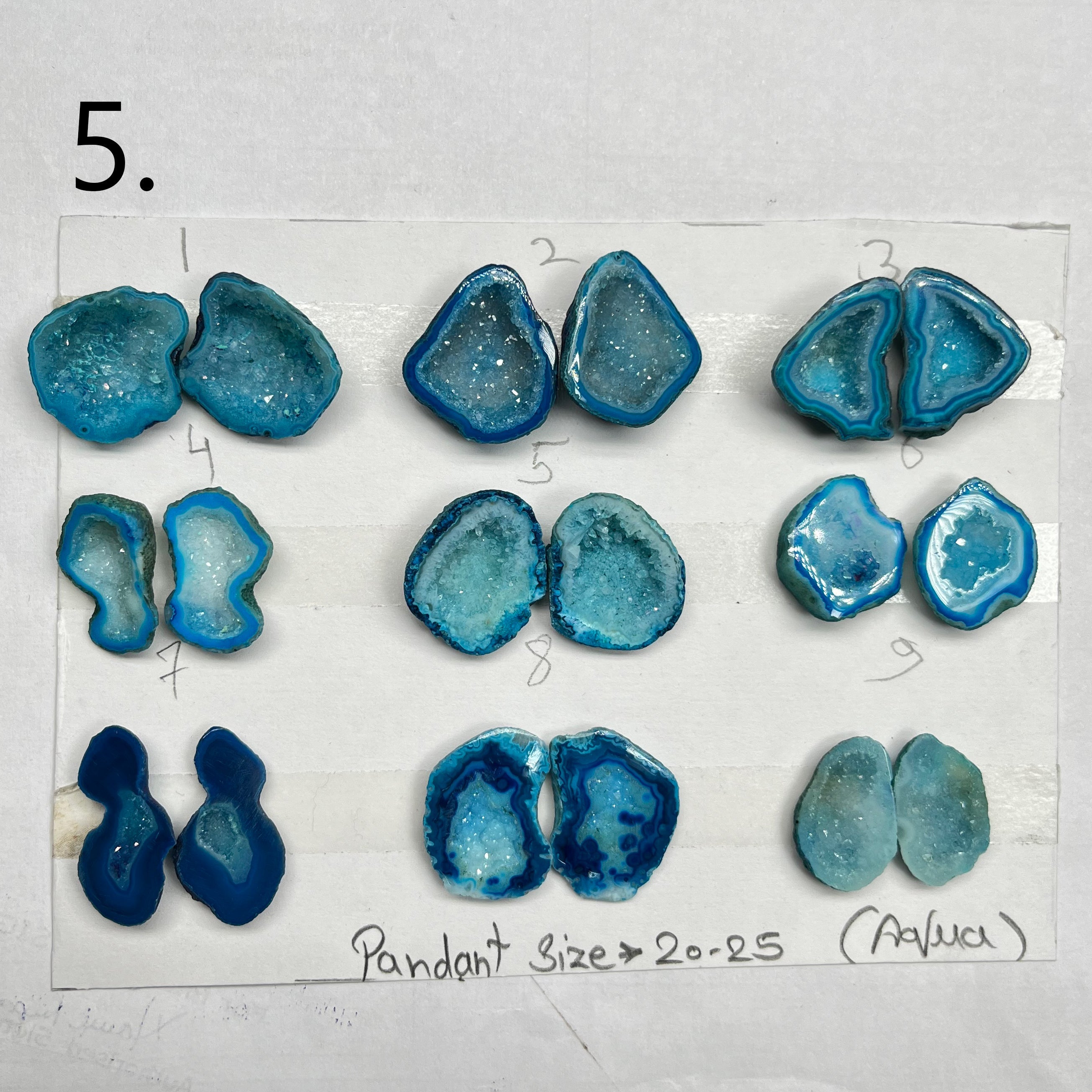 Geode Pairs ( Pendant ) by Selection 20 - 25 MM Aqua My Store