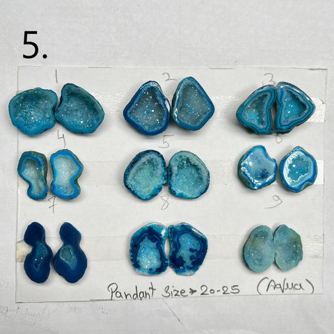 Geode Pairs ( Pendant ) by Selection 20 - 25 MM Aqua My Store