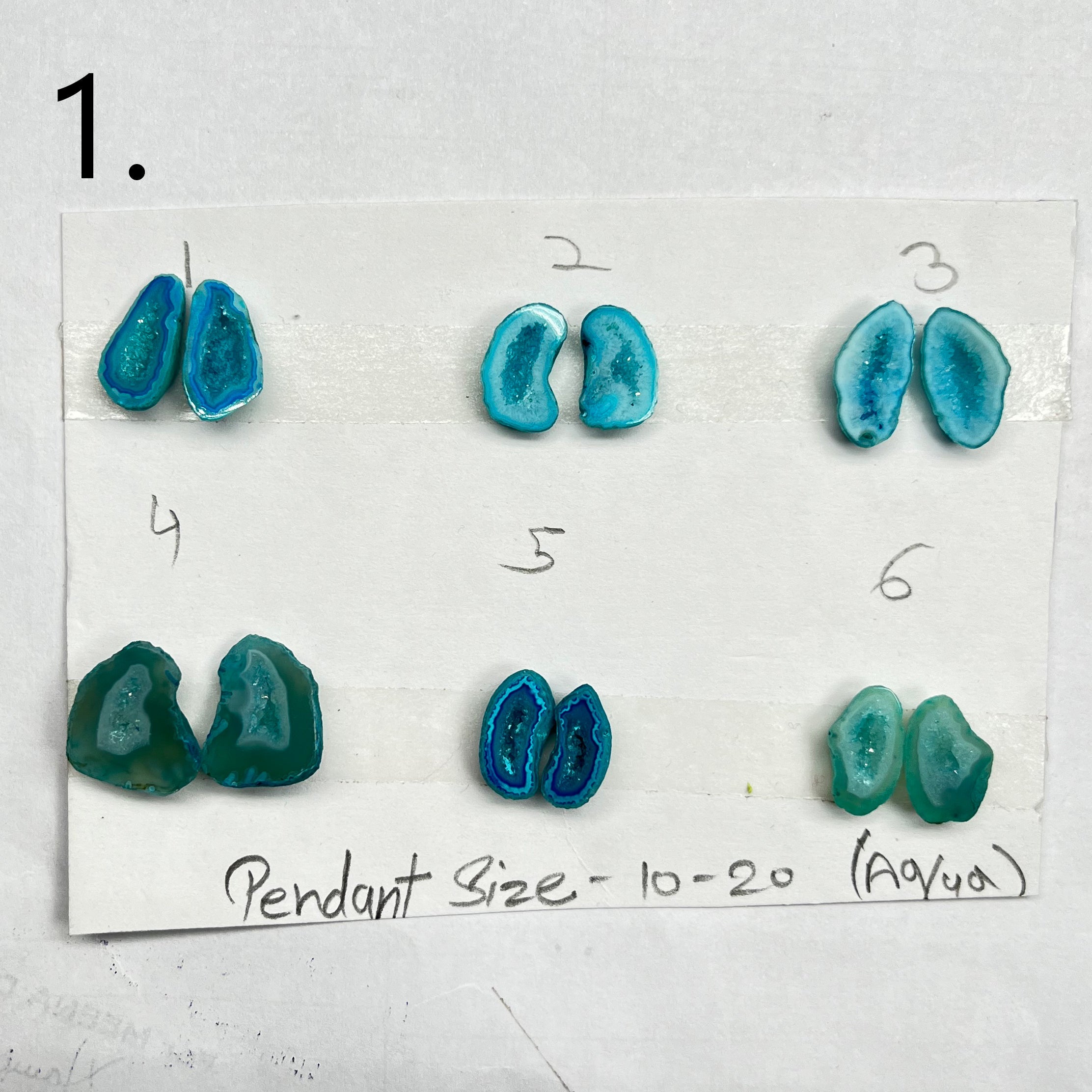 Geode Pairs ( Pendant ) by Selection 10 - 20 mm Aqua My Store