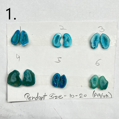 Geode Pairs ( Pendant ) by Selection 10 - 20 mm Aqua My Store