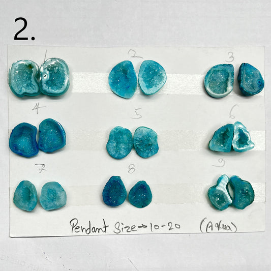 Geode Pairs ( Pendant ) by Selection 10 - 20 mm Aqua My Store