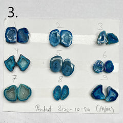 Geode Pairs ( Pendant ) by Selection 10 - 20 mm Aqua My Store