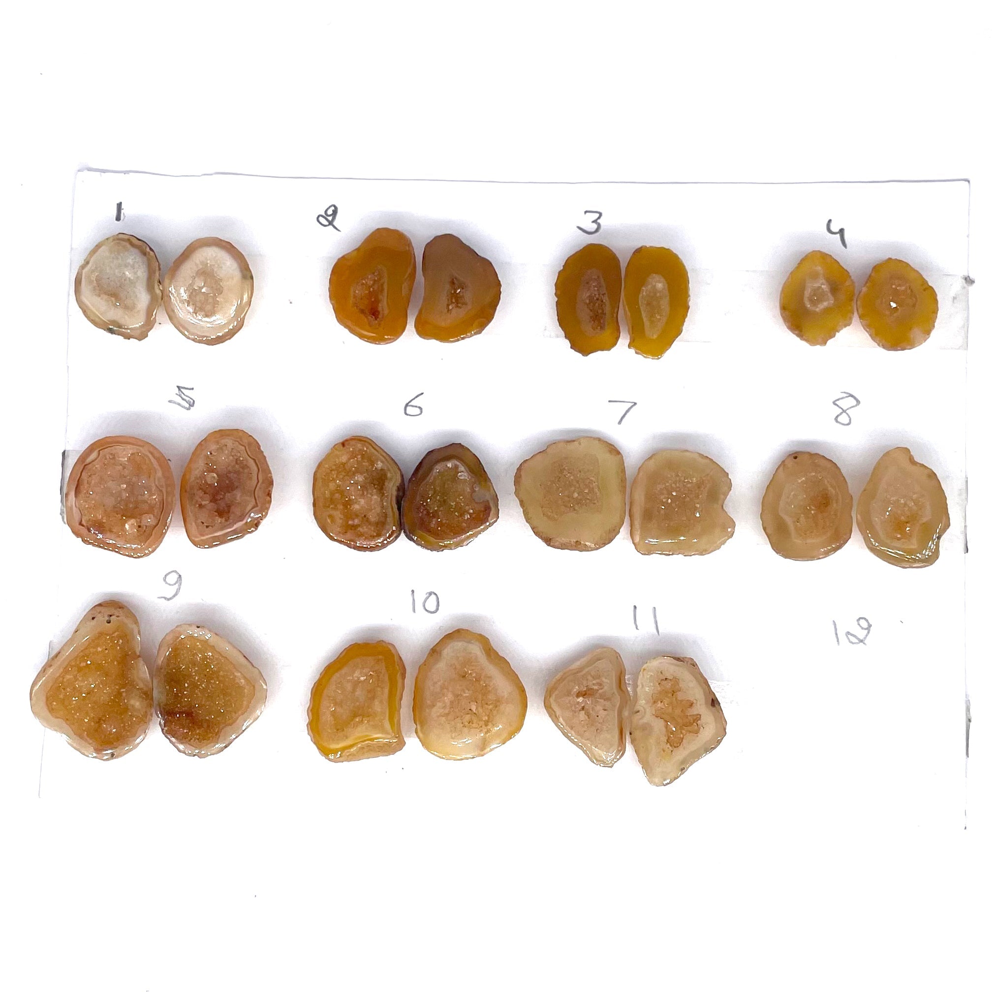 Geode Pairs by Selection 15 - 20 MM Biege My Store