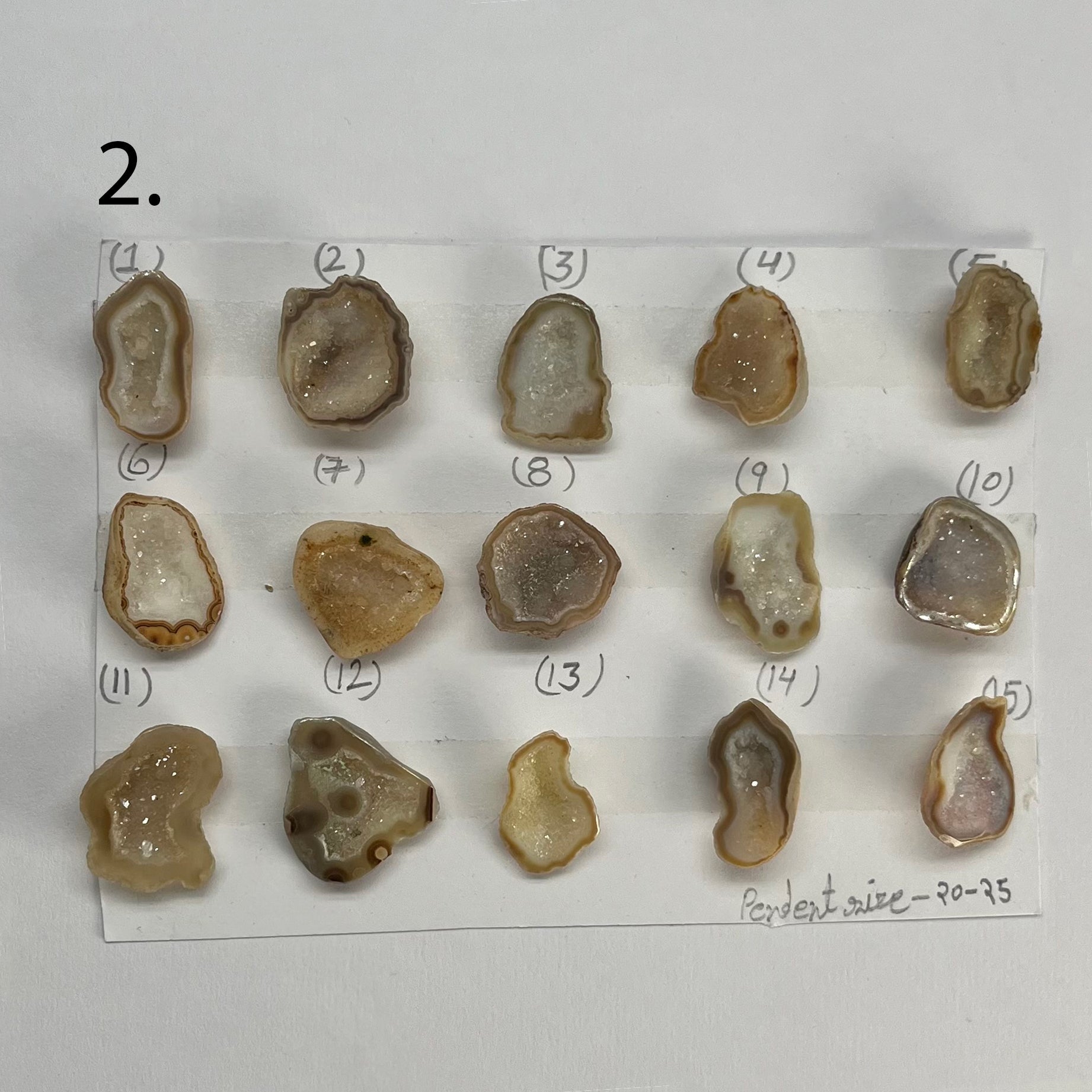 Geode Pendant stone by Selection 20 - 25MM Beige My Store