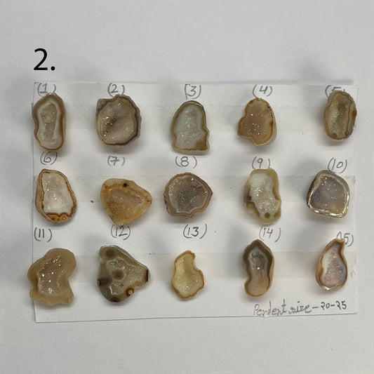 Geode Pendant stone by Selection 20 - 25MM Beige My Store