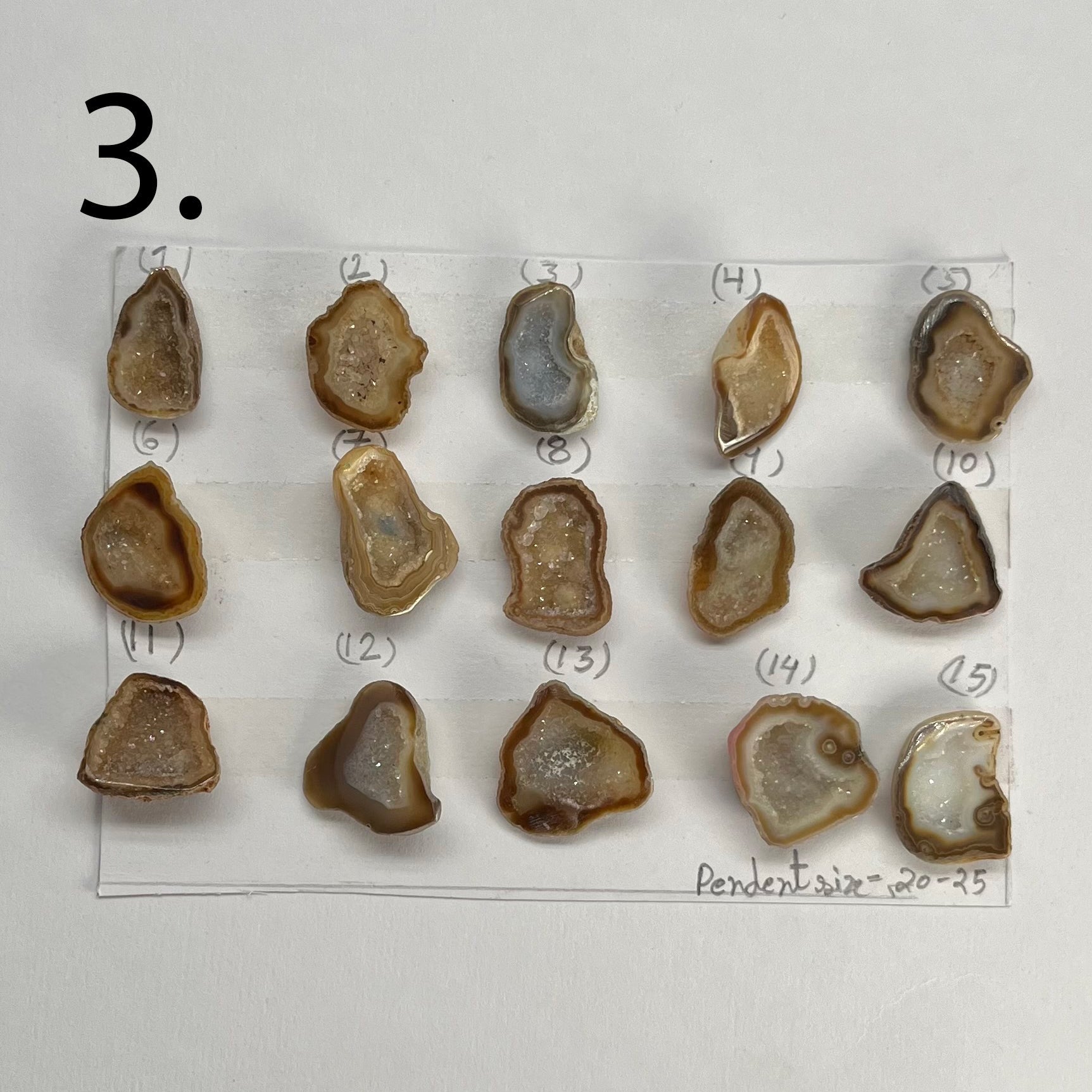 Geode Pendant stone by Selection 20 - 25MM Beige My Store