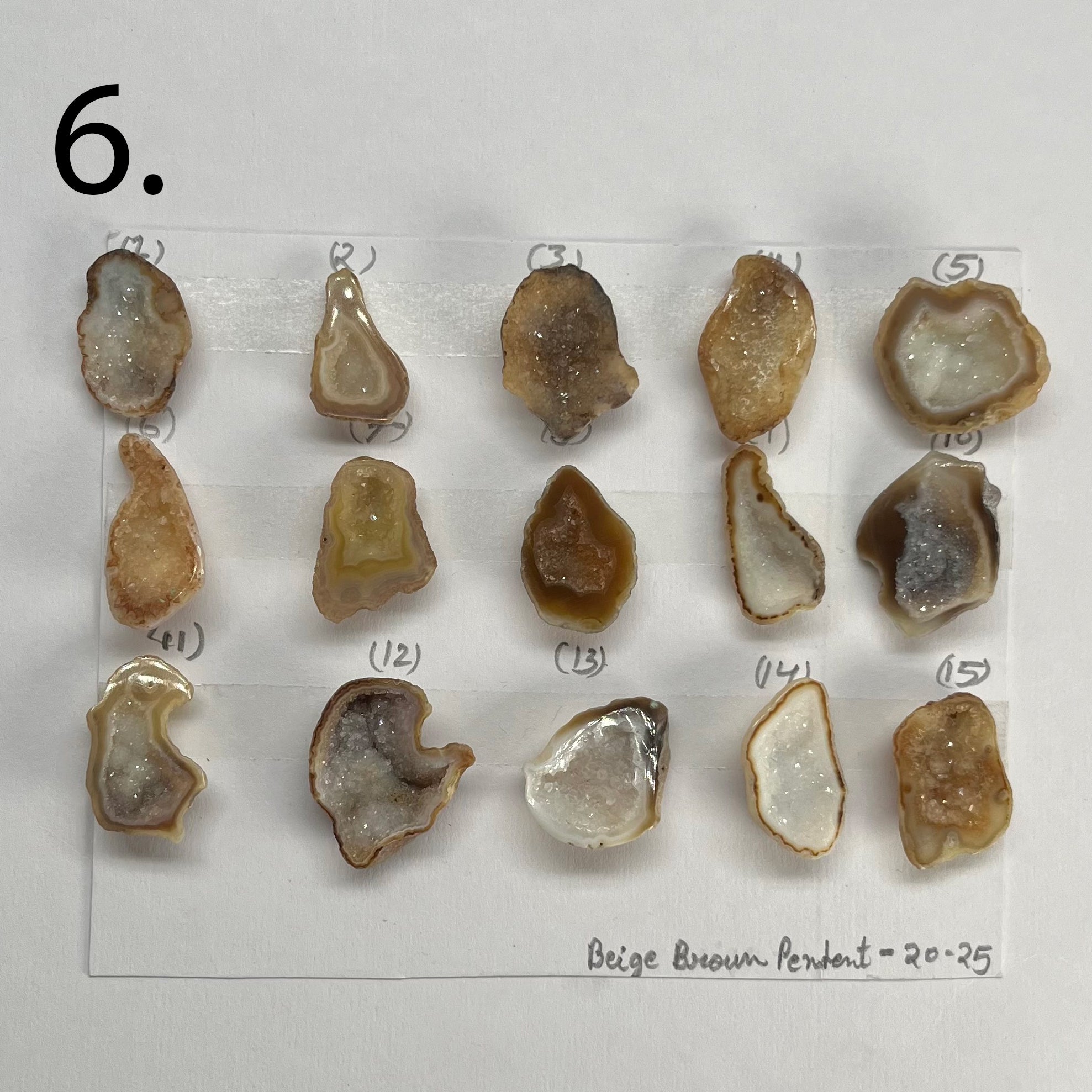 Geode Pendant stone by Selection 20 - 25MM Beige My Store
