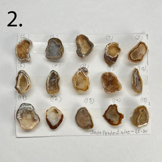 Geode Pendant stone by Selection 25 - 30mm Beige My Store
